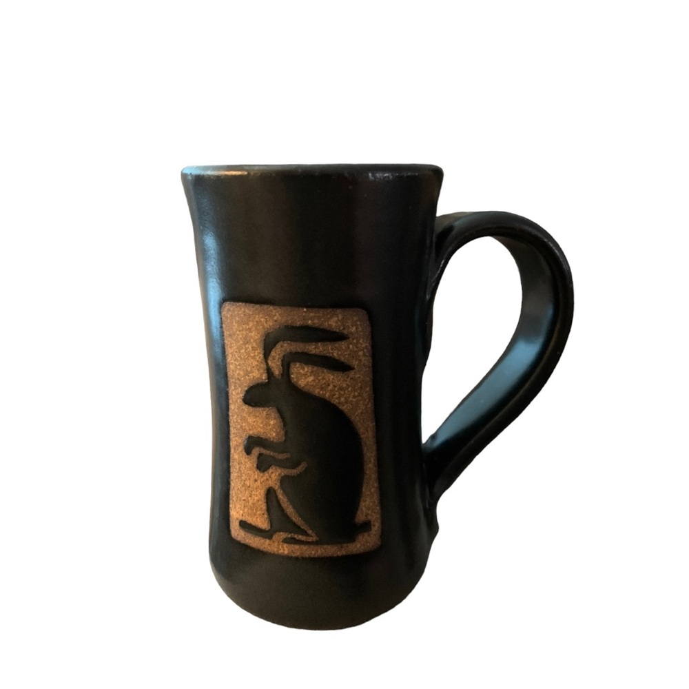 Amazing Art Pottery Coffee Mug- Rabbit Design- Native American Style Signed